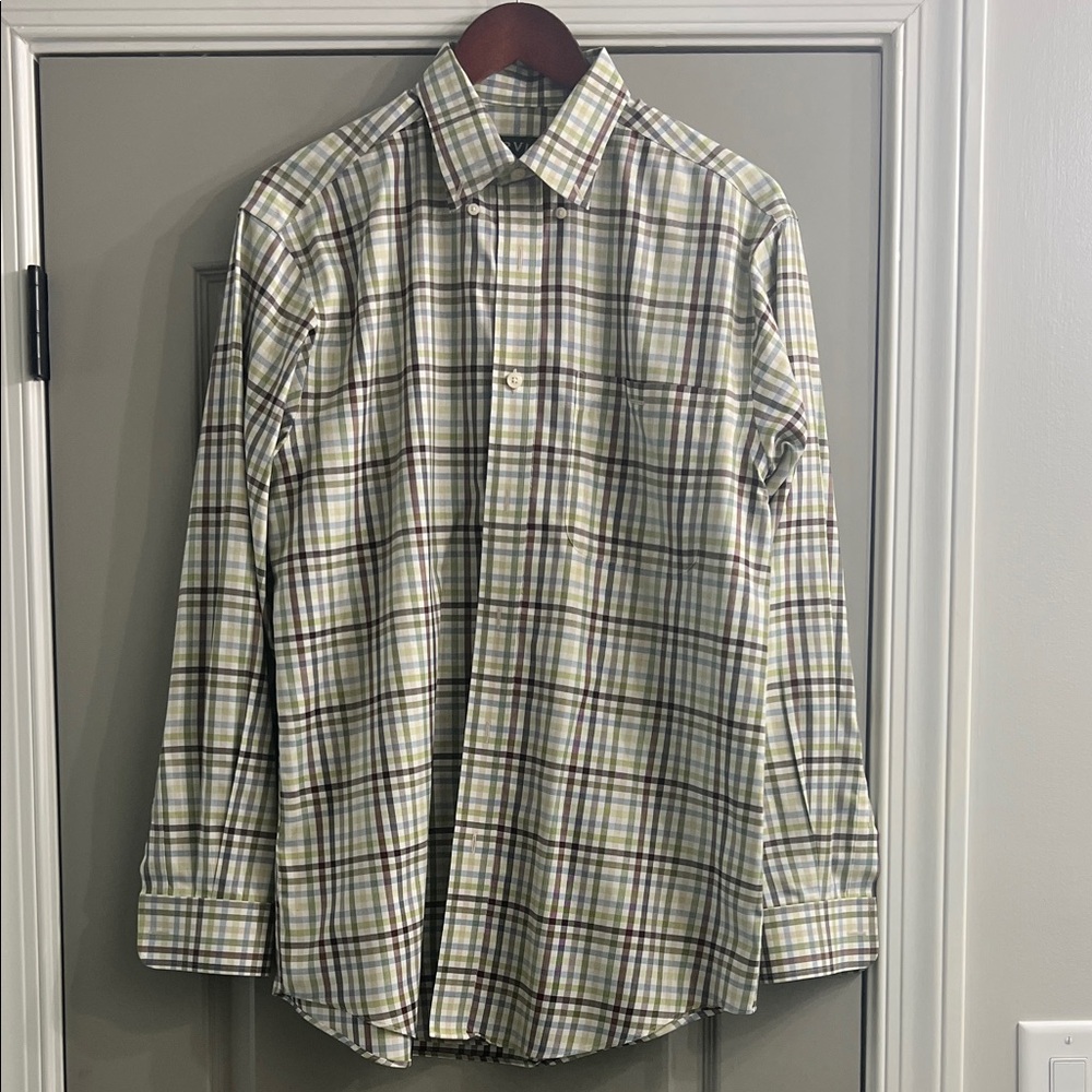 Orvis Men's Checkered Shirt - Green and Purple